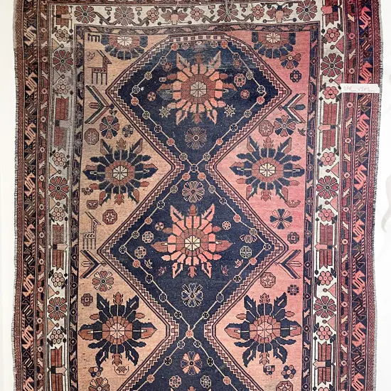 Antique Triple Medallion Persian Rug