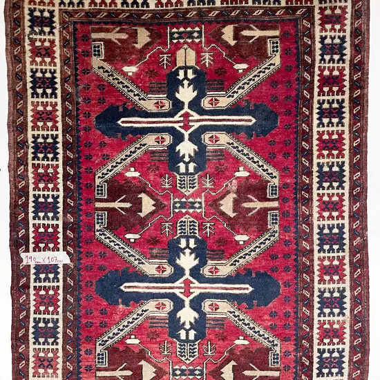 Vintage Geometric Medallion Persian Rug