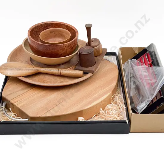 Selection Mid C20th Woodware & Fondue Forks