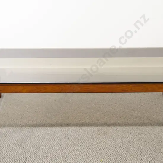 Mid C20th Mahogany Framed Smoked Glass Coffee Table