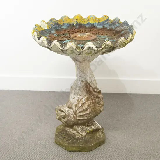 Vintage Concrete Garden Bird Bath
