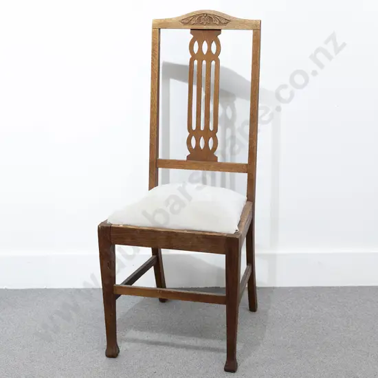C1920's Oak Slat Back Dining Chair