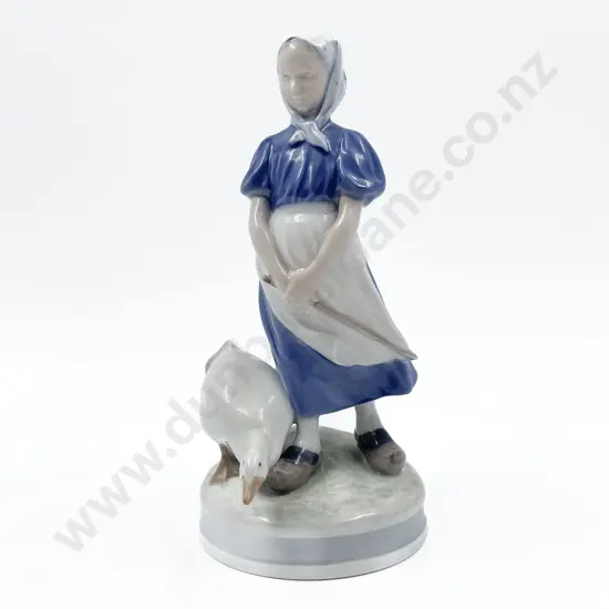 Royal Copenhagen Group Figure of Farm Girl and Goose