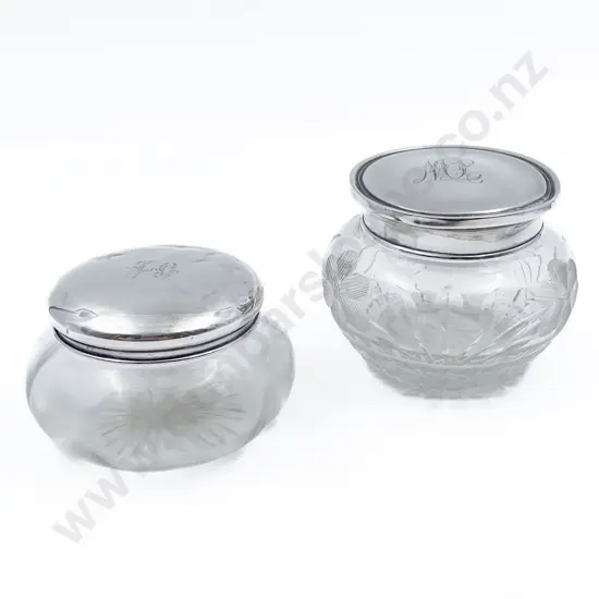 Two S/S Topped Vanity Jars