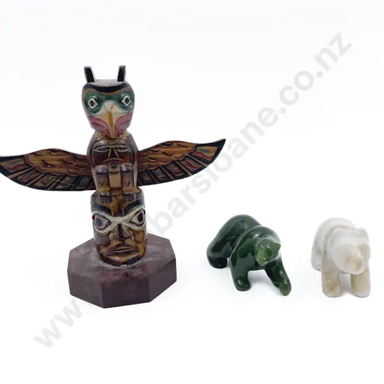 Two Hard Stone Polar Bears and Other