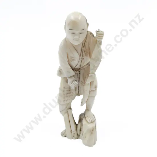 Ivory Figure of Fisherman