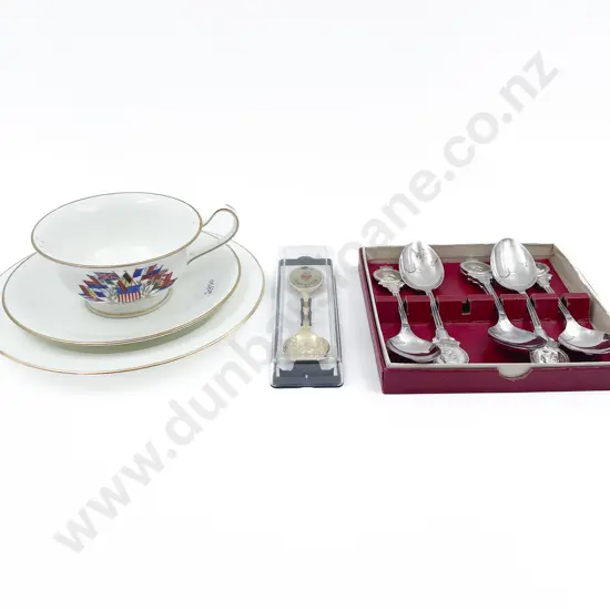 Quantity of Assorted Royal Comm. including China Trio and Souvenir Spoons