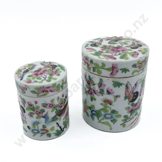Two Hand Painted China Jars