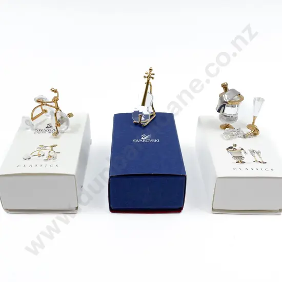 Three Boxed Swarovski Ornaments