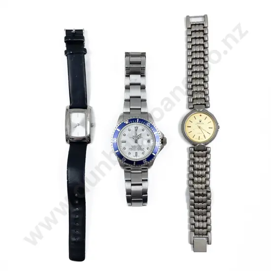 Two Faux Rolex Wrist Watches and Other