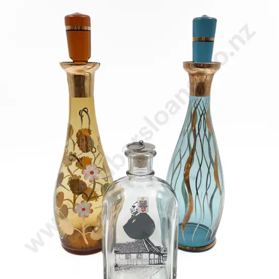 Holmegaard Decanter and Two Art Glass Decanters
