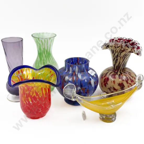 Six Pieces of Assorted Art Glass