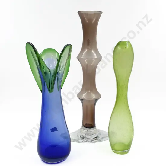 Three Assorted Art Glass Vases
