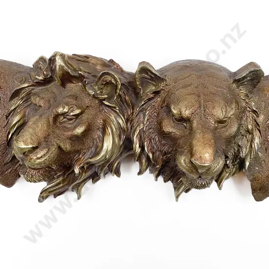 Gilt Painted Big Cat Wall Hanging