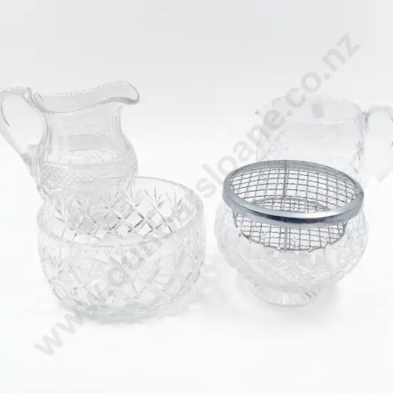 Quantity of Assorted Crystal and Glass ware including Rose Bowl and Jug