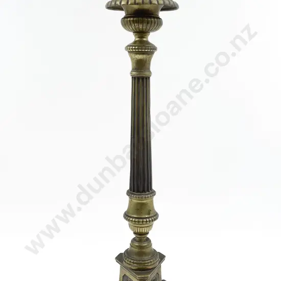 Large Ecclesiastical Brass Candle Holder