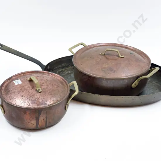 Vintage Brass Oval Skillet