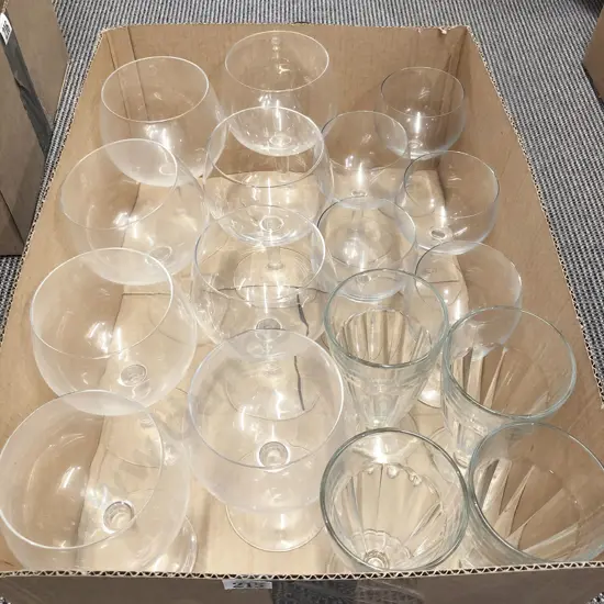 Box of Assorted Glass Ware