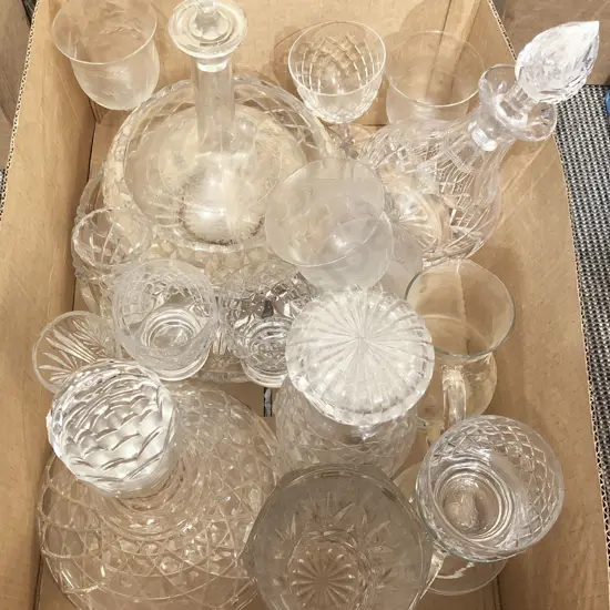 Quantity of Assorted Crystal Including Decanters etc