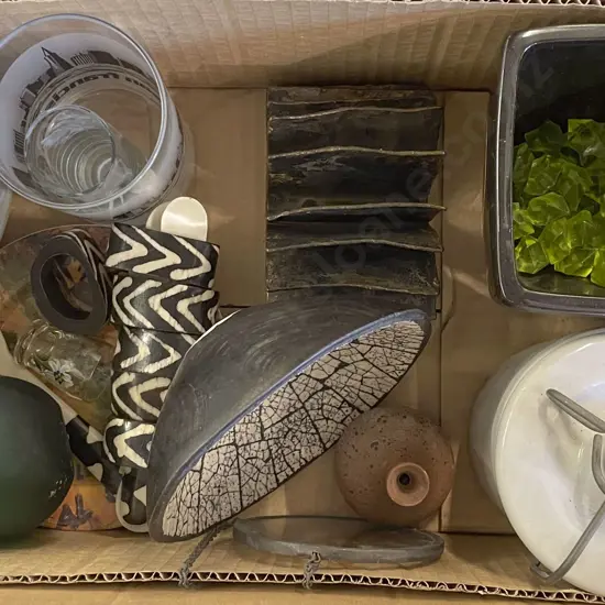 Various Pottery with Fancy Napkin Rings and Assorted