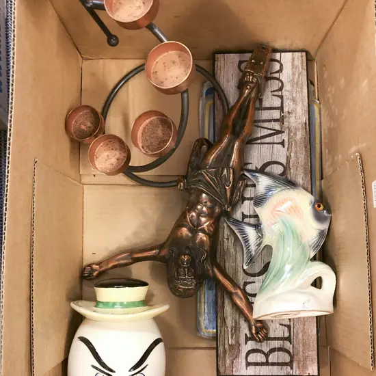 Box of Assorted Decorative Ornaments