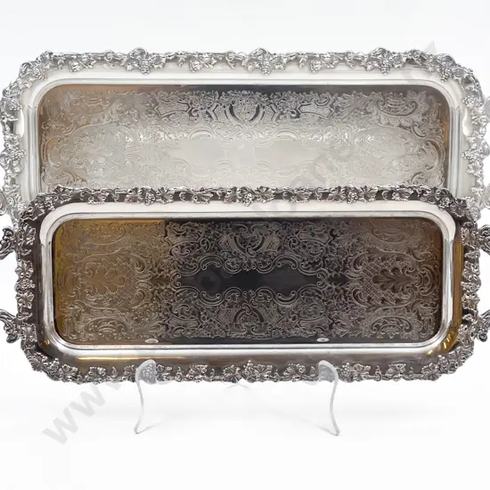 Graduated Pair of Barker Ellis Plated Trays