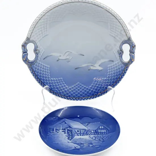 B&G Double Handled Plate and Christmas Plate