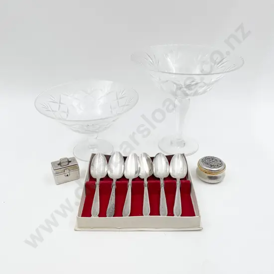 Webb  Corbett Comport and Boxed Cutlery etc