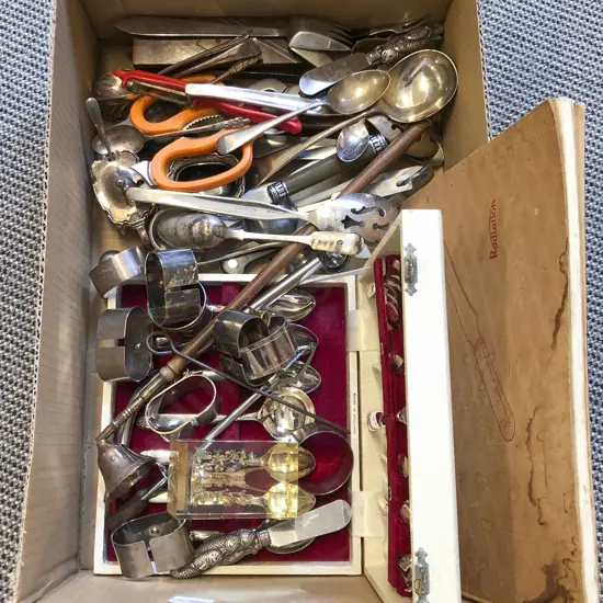 Box of Assorted Cutlery etc