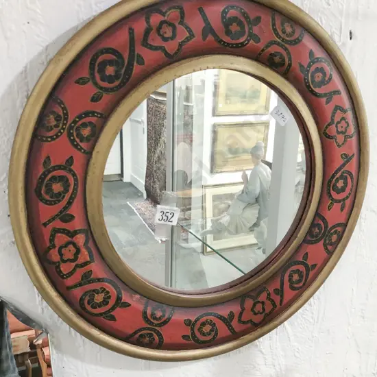 Hand Painted Circular Wall Mirror