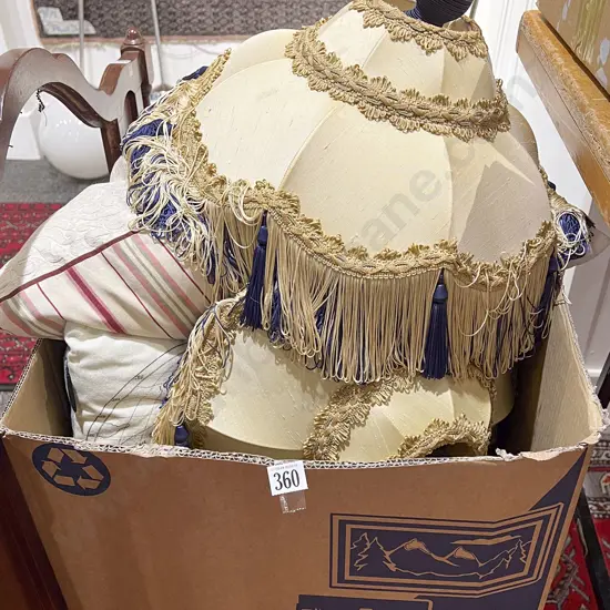 Quantity of Assorted Cushions together with a Pair of Lamp Shades