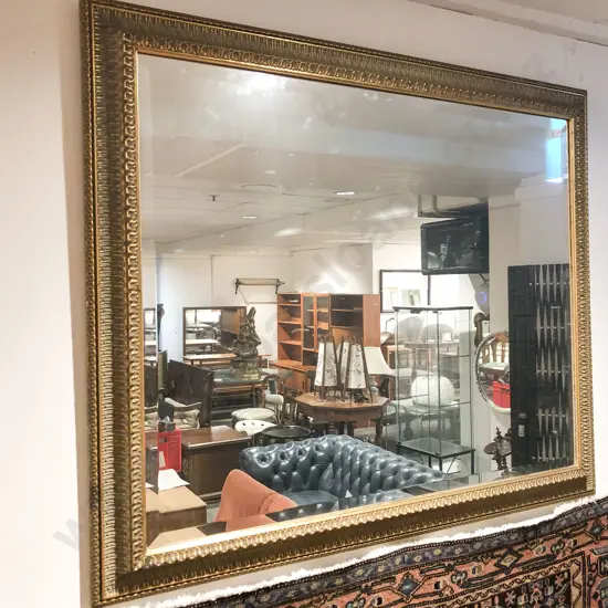 Gilt Painted Bevel Edged Mantel Mirror