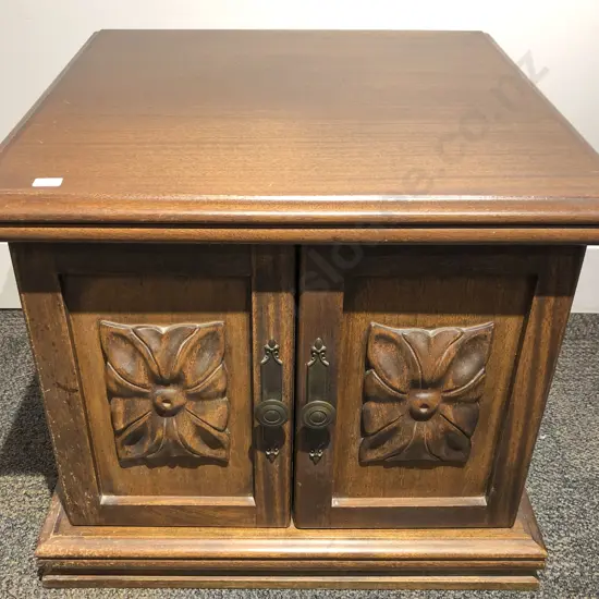 Low Square Mahogany Cabinet