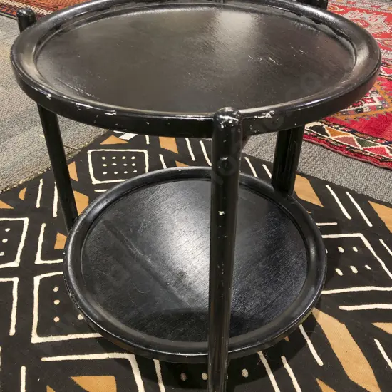 Ebonised Circular Tray Top Trolley