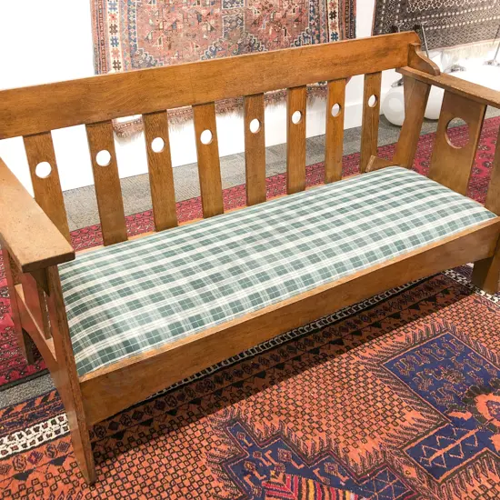 Arts & Crafts Oak Settee In The Style Of Liberty