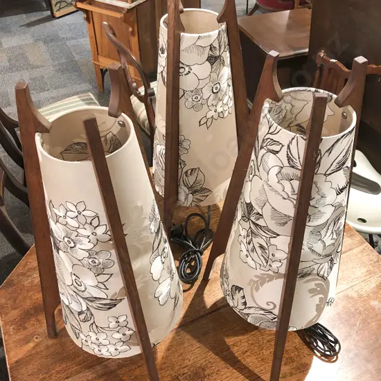 Three Mid-Century Conical Table Lamps