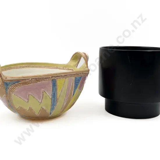 Handled Pottery Bowl together with Planter