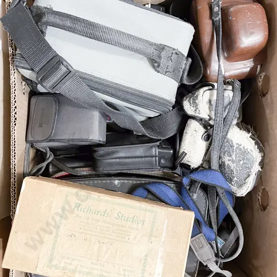 Box of Assorted Vintage Cameras etc