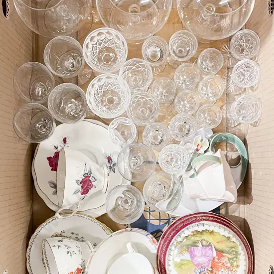 Quantity of Assorted Crystal and Glass Ware together with Fancy Tea China etc