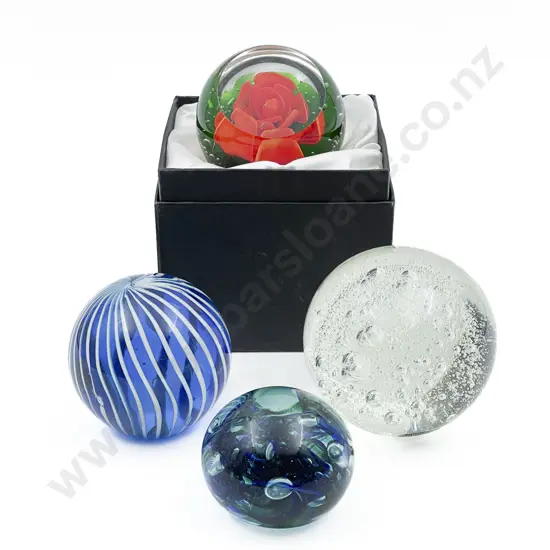 Four Art Glass Paperweights