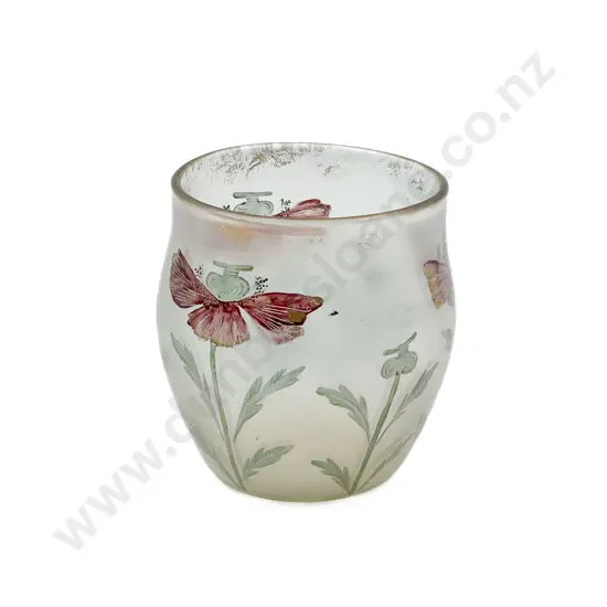 Vintage Hand Painted Lustre Glass Vase