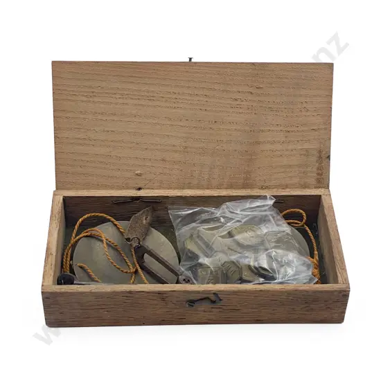 Small Balance Scale and Assorted Weights in Case