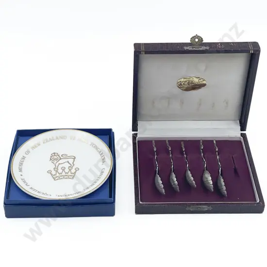 NZ Com. Dish with Five Assorted Teaspoons