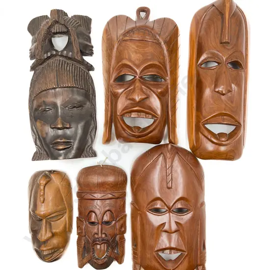 Quantity of Assorted Wood Tribal Masks