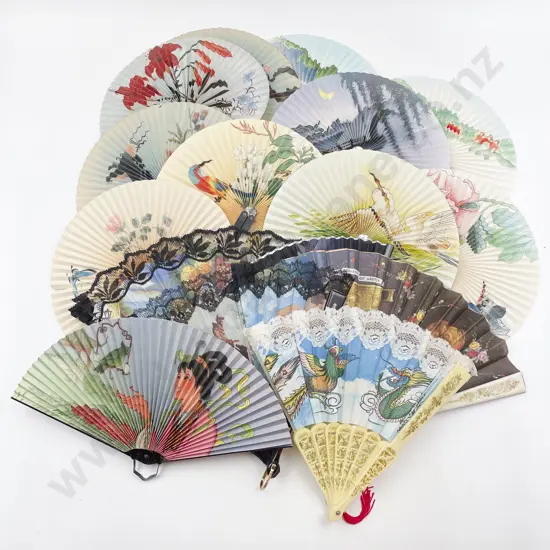 Box of Assorted Decorative Fans