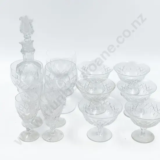 Glass Liqueur Decanter and Assorted Crystal