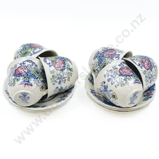 Six Masons Cup and Saucers