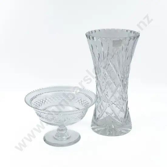Crystal Vase and Compote