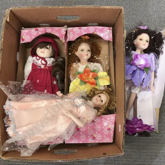 Box of Assorted Dolls etc
