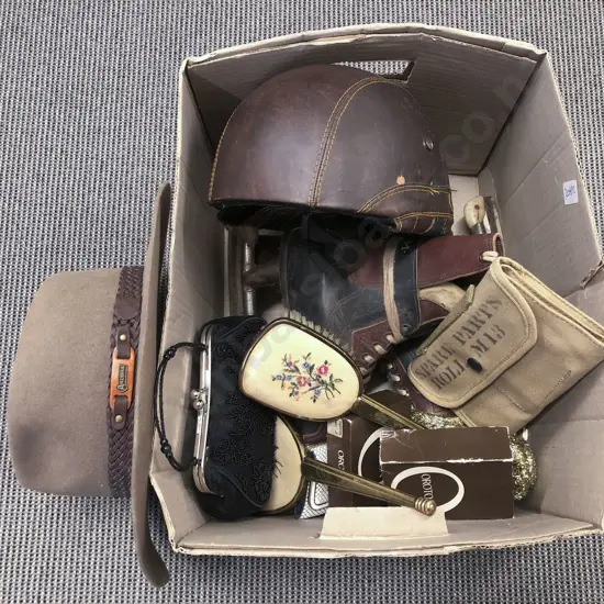 Box of Assorted Ladies Purses and Costumes etc